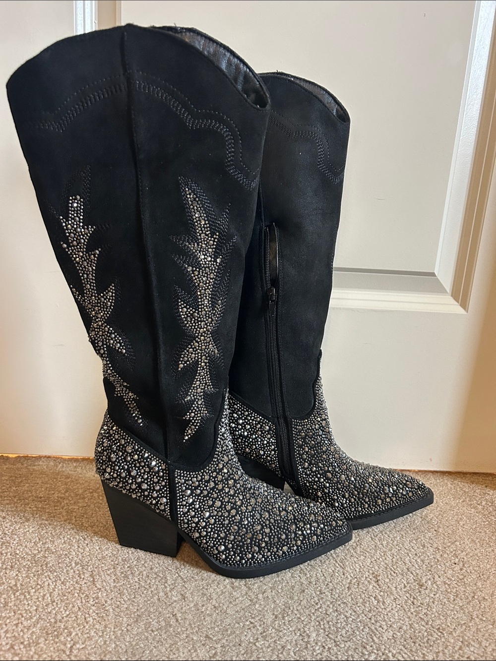 Brand New black gemmed cowgirl boots